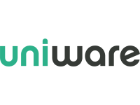 Uniware logo: just its name, half green, half black.
