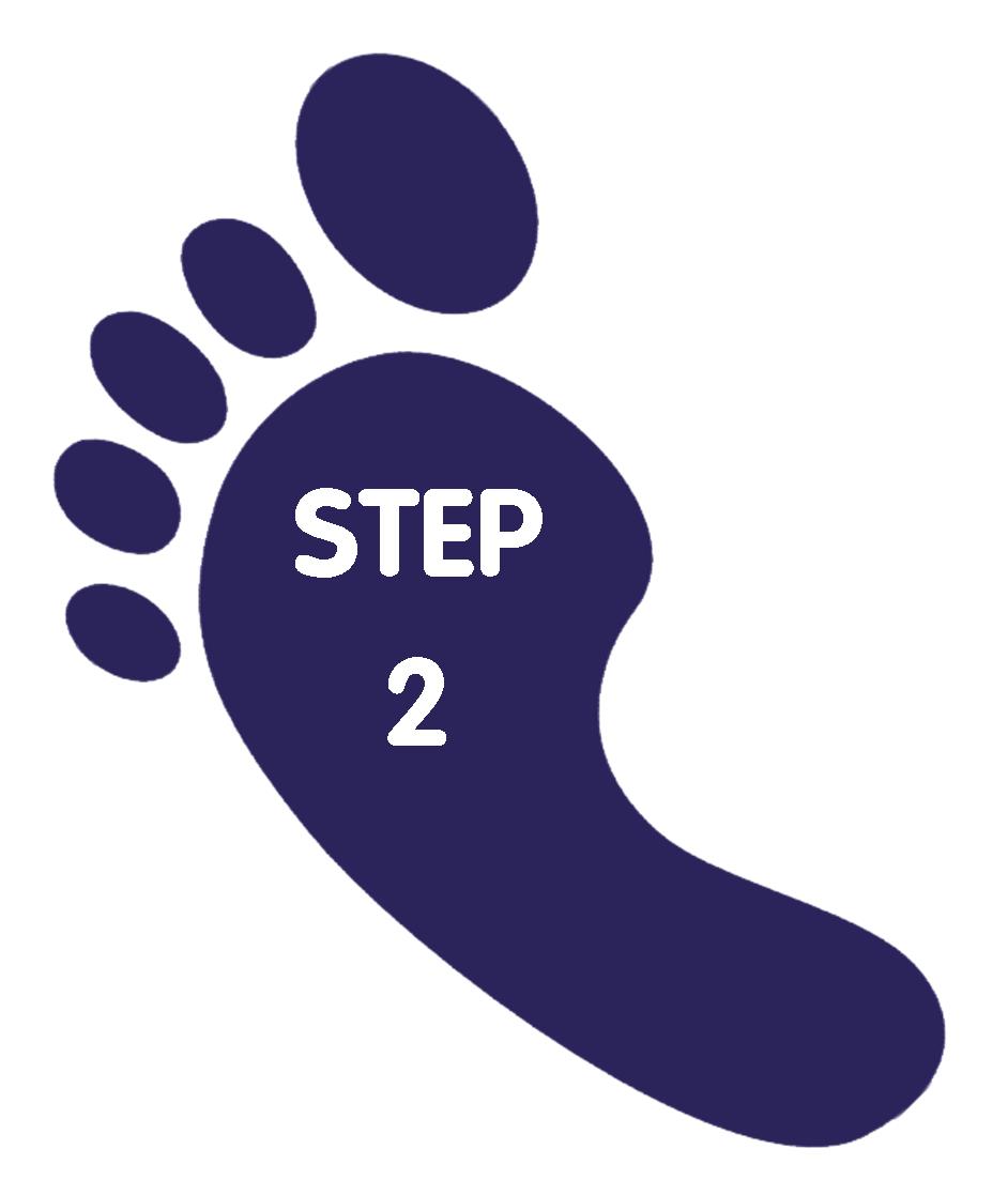 Foot with Step 2 written inside